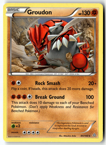 Pokemon Card Groudon LP XY - Primal Clash Rare 84/160