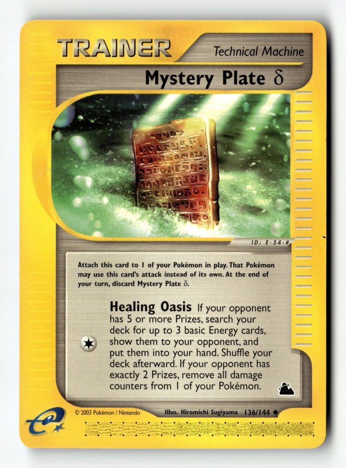 Pokemon Card Mystery Plate Delta LP Skyridge 136/144