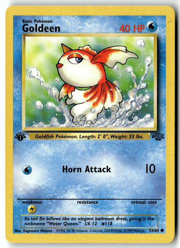 Pokemon Card Goldeen LP Jungle 1st Edition Common 53/64