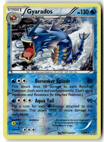Pokemon Card Gyarados (20) LP XY - Ancient Origins Reverse Holo Rare 20/98