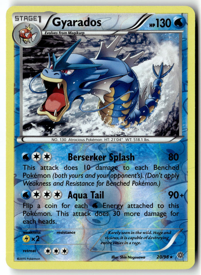 Pokemon Card Gyarados (20) LP XY - Ancient Origins Reverse Holo Rare 20/98
