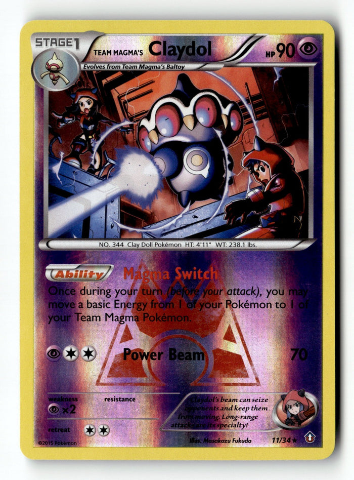 Pokemon Card Team Magma's Claydol Reverse Holo LP Double Crisis 11/34