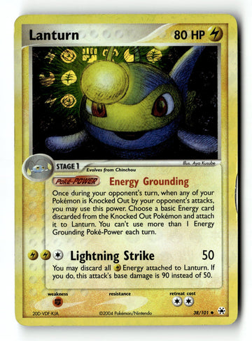 Pokemon Card Lanturn LP Hidden Legends Reverse Holo Uncommon 38/101