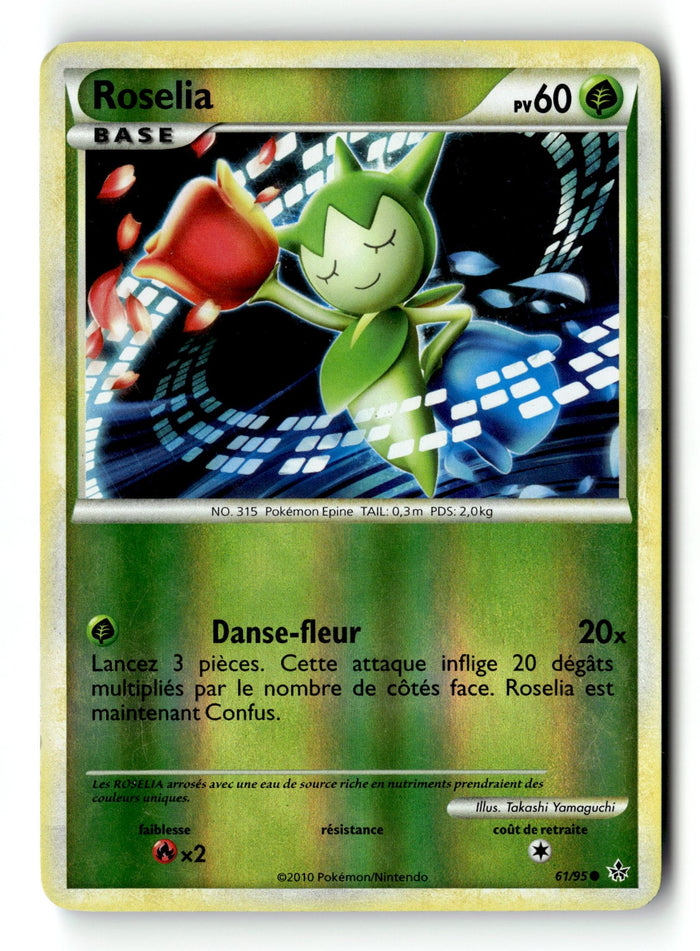 Pokemon Card Roselia Reverse Holo LP Unleashed Common 61/95