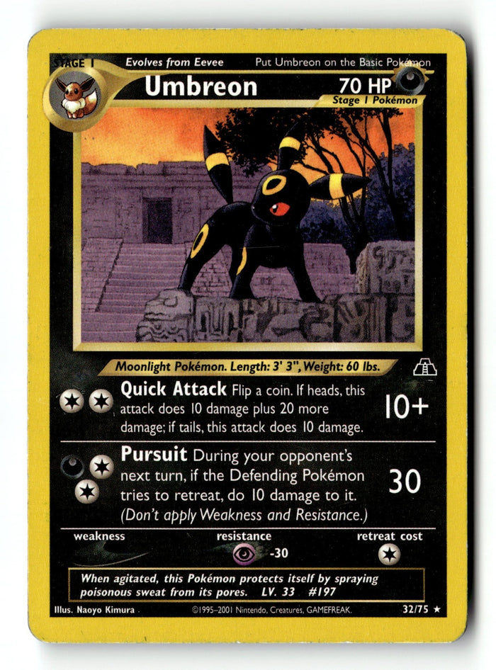 Pokemon Card Umbreon (32) Unlimited LP Neo Discovery 32/75