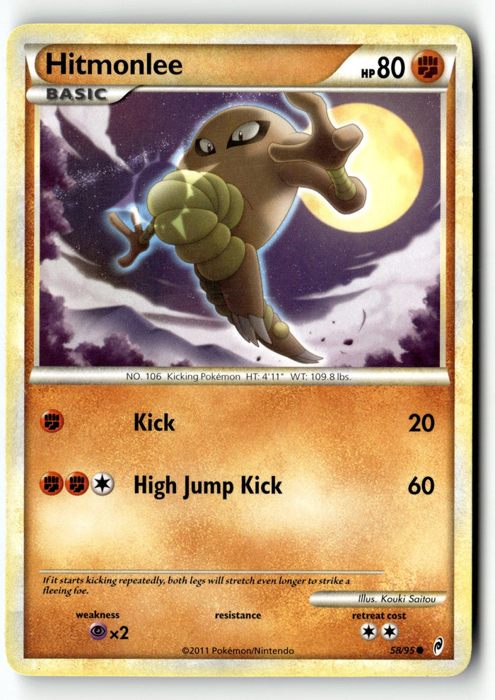 Pokemon Card Hitmonlee LP Call of Legends Common 58/95