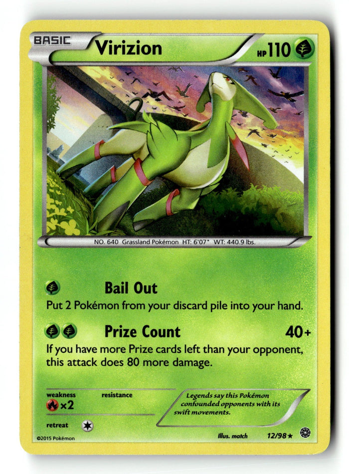 Pokemon Card Virizion Holo LP XY - Ancient Origins 12/98