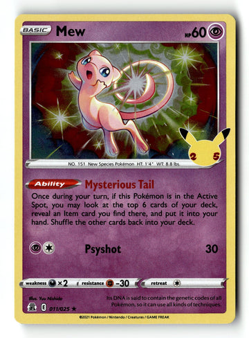 Pokemon Card Mew Holo LP Celebrations 11/25