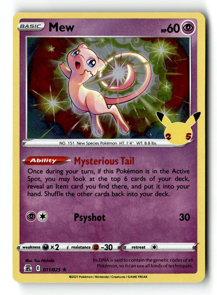 Pokemon Card Mew Holo LP Celebrations 11/25