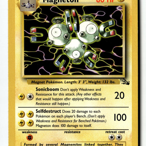 Pokemon Card Magneton (26) Unlimited LP Fossil 26/62