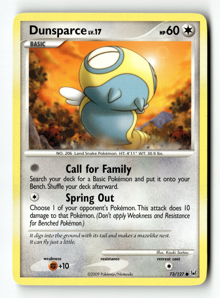 Pokemon Card Dunsparce LP Platinum Common 73/127
