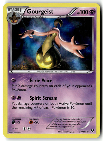 Pokemon Card Gourgeist LP XY Base Set Holo Rare 57/146