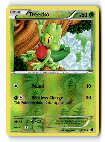 Pokemon Card Treecko Reverse Holo LP Plasma Freeze 6/116