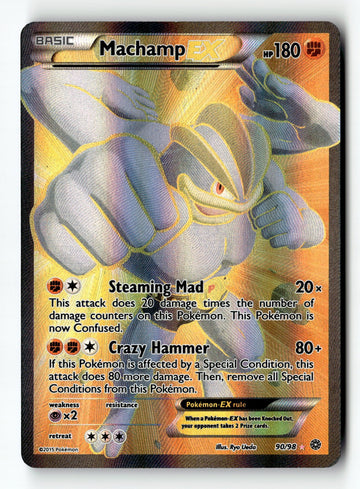 Pokemon Card Machamp EX (90 Full Art) Holo LP XY - Ancient Origins 90/98