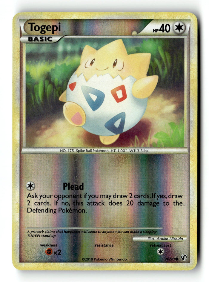 Pokemon Card Togepi Reverse Holo LP Undaunted 70/90