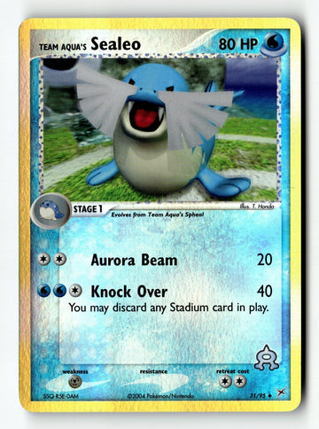 Pokemon Card Team Aqua's Sealeo - Reverse Holo LP Team Magma vs Team Aqua 31/95