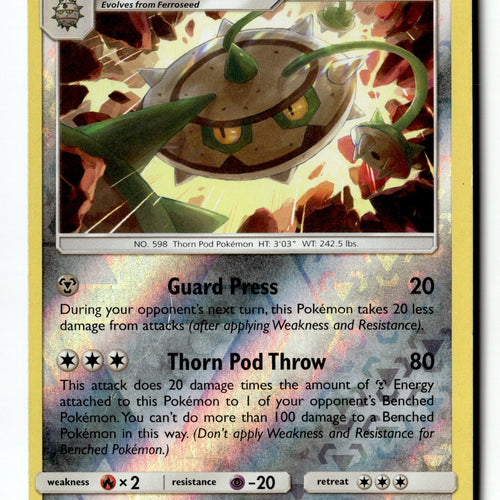 Pokemon Card Ferrothorn LP SM - Team Up Reverse Holo Rare 103/181