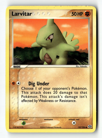 Pokemon Card Larvitar LP Emerald Common 52/106