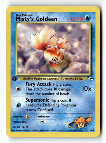 Pokemon Card Misty's Goldeen (85) 1st Edition LP Gym Heroes 085/132