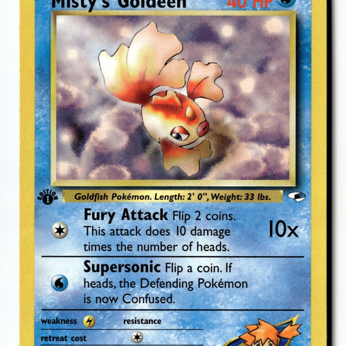 Pokemon Card Misty's Goldeen (85) 1st Edition LP Gym Heroes 085/132