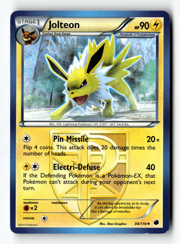 Pokemon Card Jolteon (Team Plasma) LP Plasma Freeze Uncommon 34/116