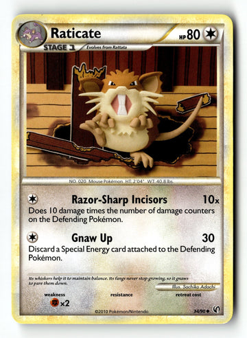 Pokemon Card Raticate Normal LP Undaunted Uncommon 34/90