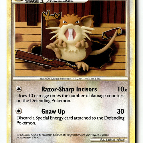 Pokemon Card Raticate Normal LP Undaunted Uncommon 34/90