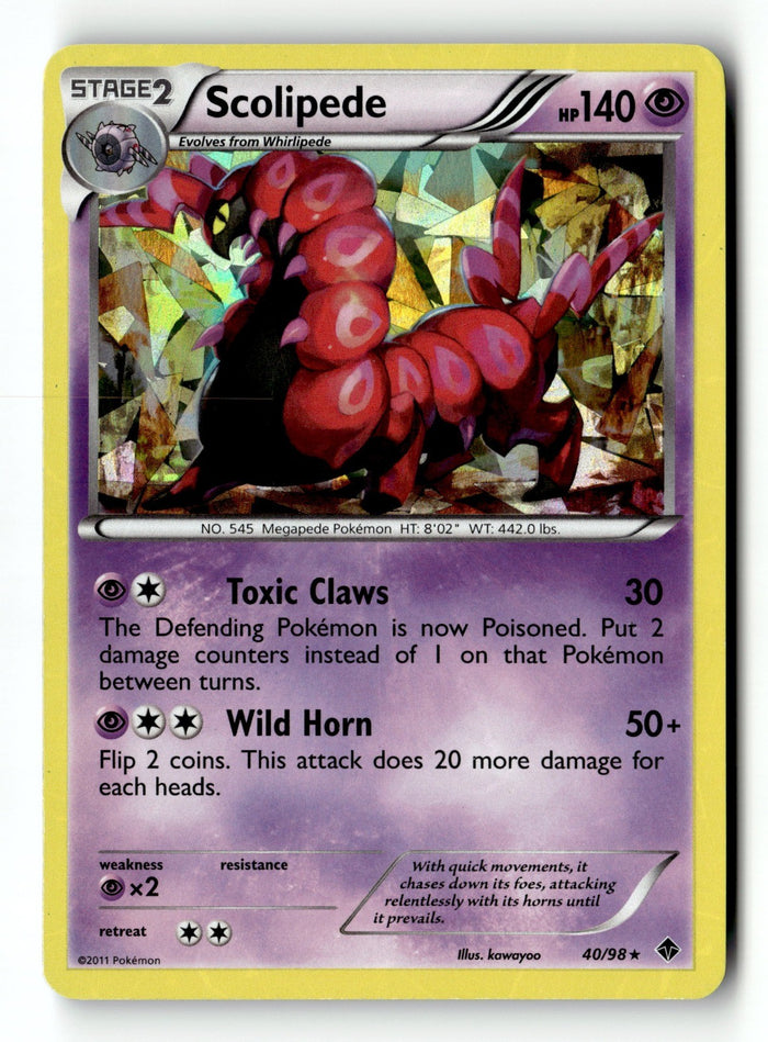 Pokemon Card Scolipede Emerging Powers Cracked Ice LP Deck Exclusives 040/098