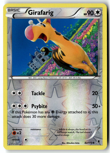 Pokemon Card Girafarig LP XY - Phantom Forces Reverse Holo 82/119