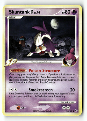 Pokemon Card Skuntank G LP Platinum 94/127