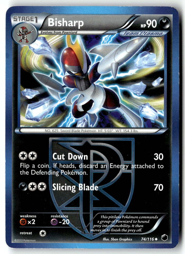 Pokemon Card Bisharp (Team Plasma) (74) LP Plasma Freeze Uncommon 74/116