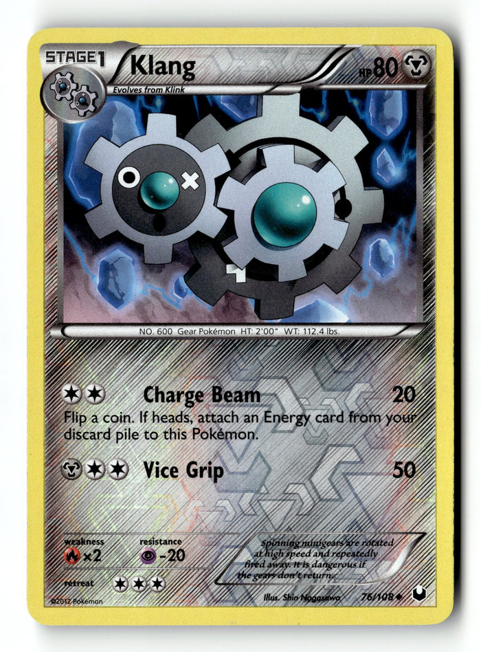 Pokemon Card Klang LP Dark Explorers Reverse Holo Uncommon 76/108
