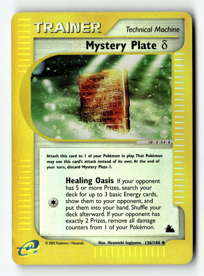 Pokemon Card Mystery Plate Delta Reverse Holo LP Skyridge 136/144