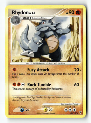 Pokemon Card Rhydon Normal LP Supreme Victors Uncommon 80/147