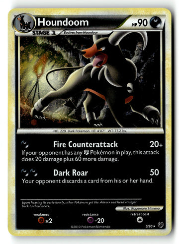 Pokemon Card Houndoom LP Undaunted Holo Rare 5/90