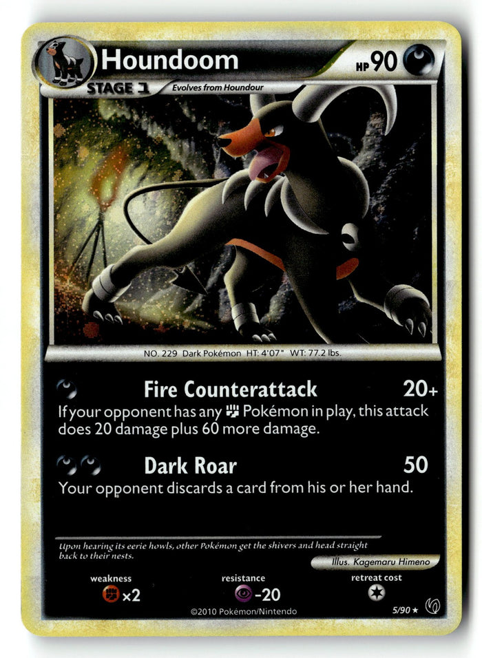 Pokemon Card Houndoom LP Undaunted Holo Rare 5/90