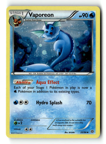 Pokemon Card Vaporeon - Cosmos Holo LP 22/098