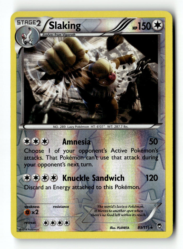 Pokemon Card Slaking Reverse Holo LP XY - Furious Fists 83/111