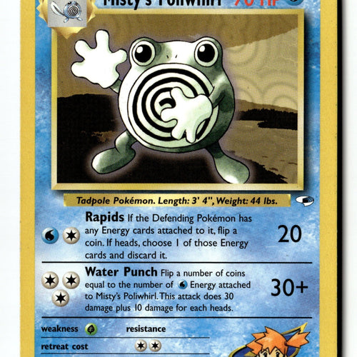 Pokemon Card Misty's Poliwhirl Unlimited LP Gym Heroes 053/132