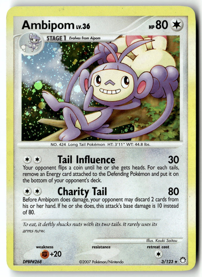 Pokemon Card Ambipom LP Mysterious Treasures Holo Rare 3/123