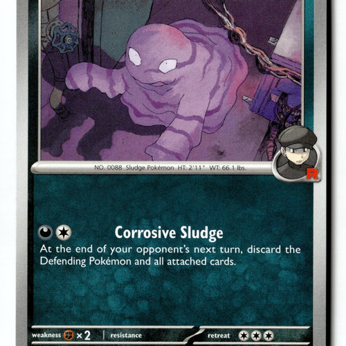 Pokemon Card Team Rocket's Grimer LP Destined Rivals 123/182 CRIMPED MISPRINT