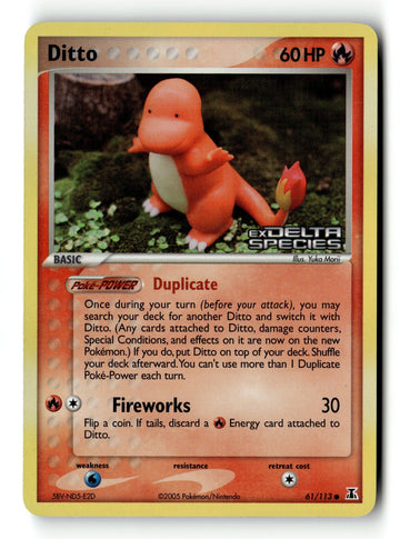Pokemon Card Ditto -(Charmander) LP Delta Species Reverse Holo Common 061/113