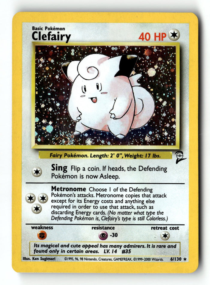Pokemon Card Clefairy LP Base Set 2 Holo Rare 6/130