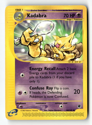 Pokemon Card Kadabra LP Expedition Uncommon 84/165