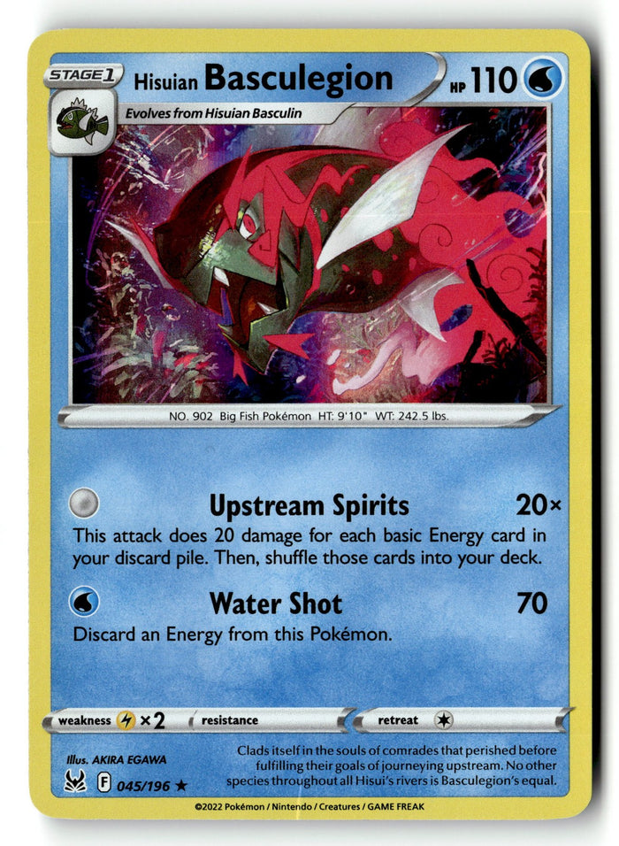 Pokemon Card Hisuian Basculegion LP SWSH11: Lost Origin Holo Rare 045/196
