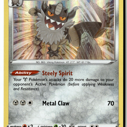 Pokemon Card Galarian Perrserker LP  Sword & Shield Base Set Holo Rare 128/202