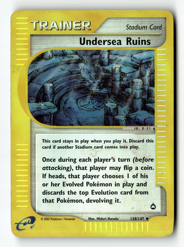 Pokemon Card Undersea Ruins Reverse Holo LP Aquapolis 138/147