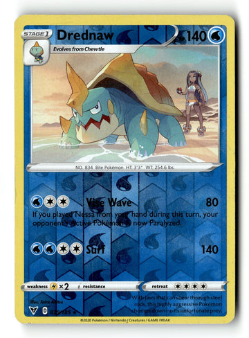 Pokemon Card Drednaw LP SWSH04: Vivid Voltage Reverse Holo Rare 039/185