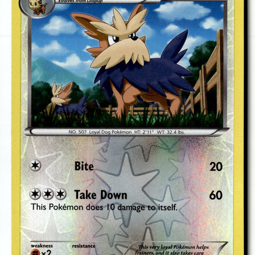 Pokemon Card Herdier LP Boundaries Crossed Reverse Holo Uncommon 121/149