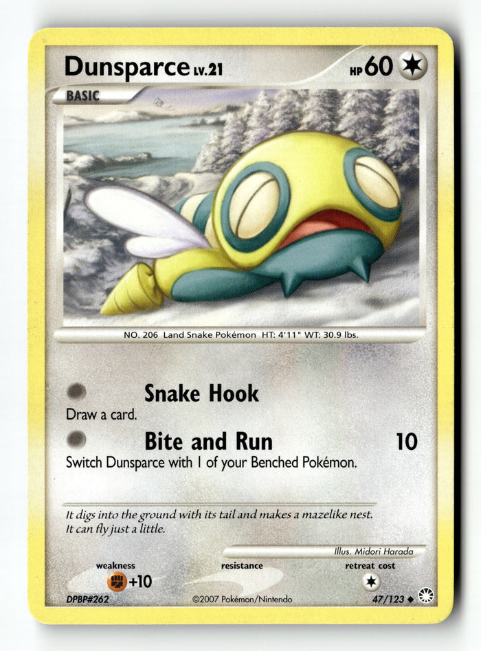Pokemon Card Dunsparce LP Mysterious Treasures Uncommon 47/123